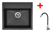 Sinks SOLO 560 Granblack + Elasta nerez/černá 
